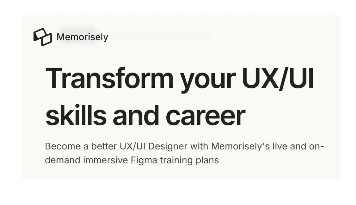 Memorisely - Online UXUI Design Training